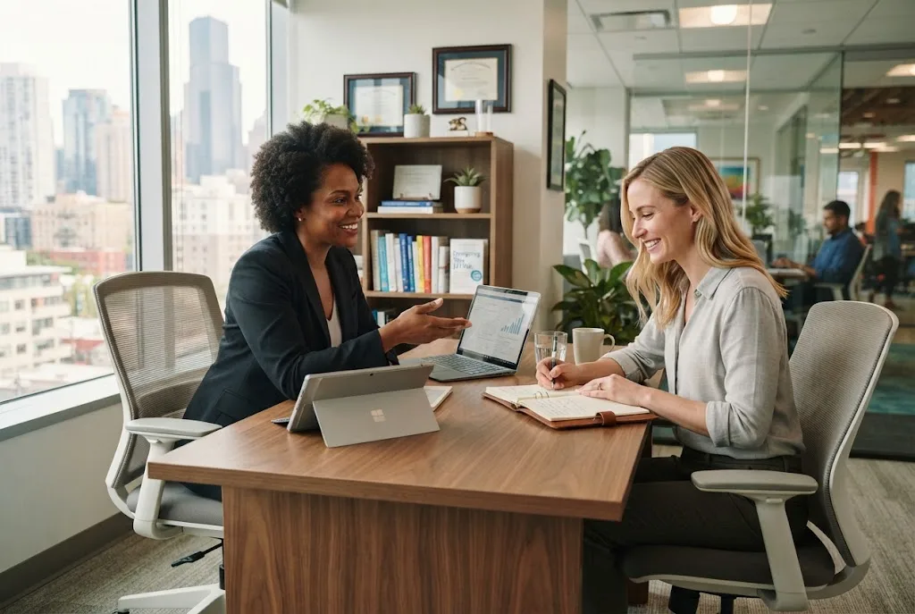 Career coach training certification session with a professional career coach